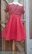 Little Mistress Evening Dress Deep Red Fit And Flare UK 10 Unworn With Tags 