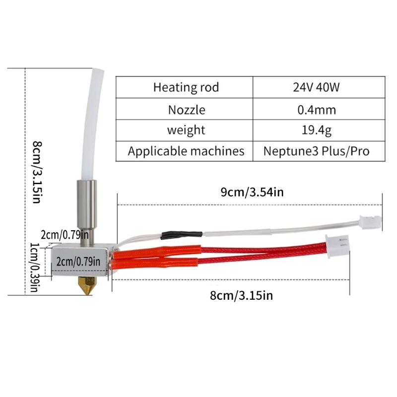 3D Printer Accessories Hotend Nozzle 0.4mm For Neptune 3 3Plus 3Plus eBay