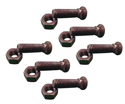 6 - Plow Bolt & Nut for Blades / Cutting Edge, 5/8-11x 2 - Grade 8, Dome Head