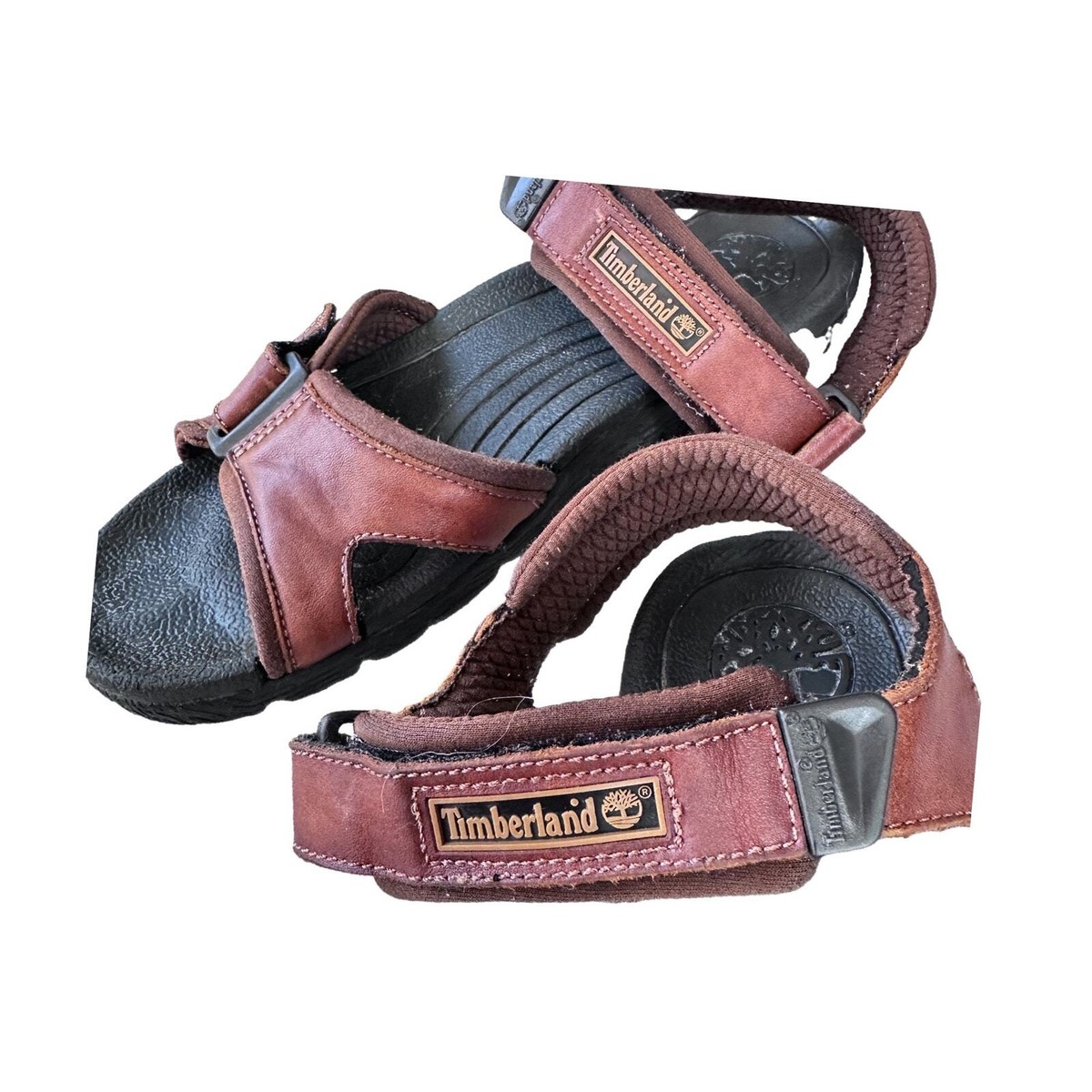 TIMBERLAND Mens Brown Double Strap Outdoors Hiking BSFP Sandals Size 9 Timberland Leather Sandals Men main image 2