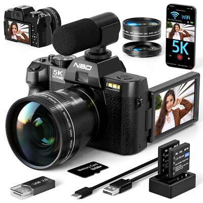 5K Digitalkamera 48MP 16X Videokamera Autofokus mit Wifi 32GB TF für Anfänger