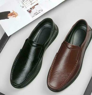 Fashion Men's Casual Driving Outdoor Flats Slip On Round Toe Faux Leather Shoes