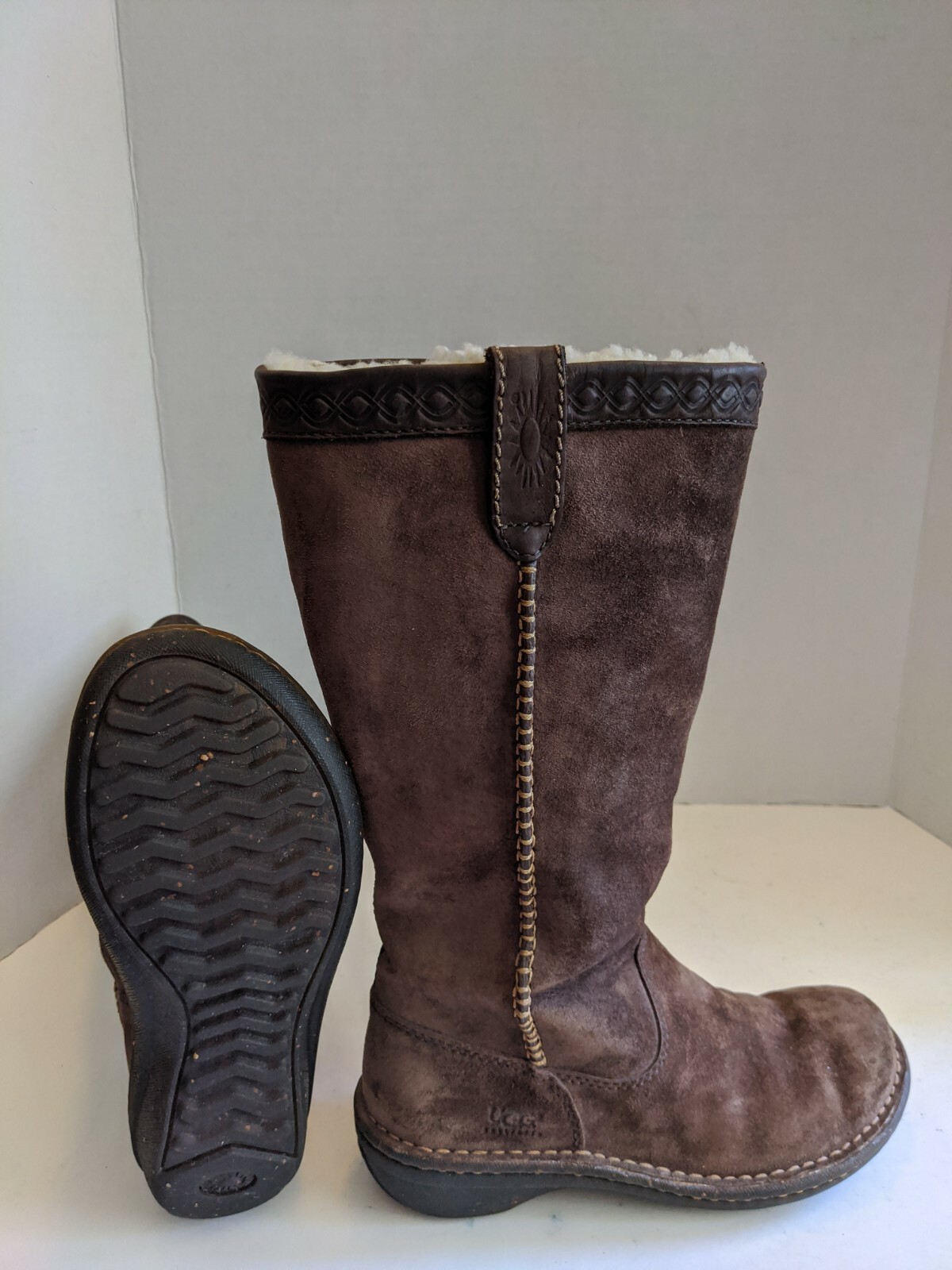 dark brown leather uggs