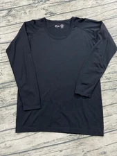 Zyia Active Womens M Athletic Yoga Nylon Long Sleeve Black Top Performance Tee