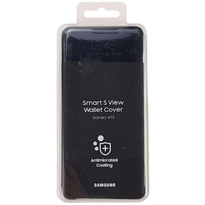 Original Samsung Galaxy A72 S View Wallet Cover Schutz Hülle EF-EA725 Schwarz