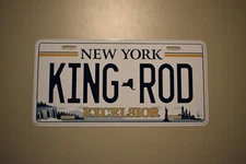 "BLEMISHED" Prop License Plate - New York Excelsior "KING ROD"
