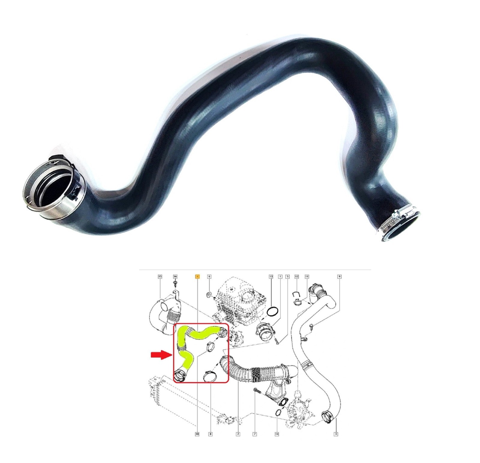 Durite turbo dCi Renault Master III tuyau intercooler air de suralimentation
