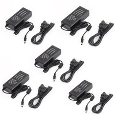 5PCS DC 12V 5A 60W Power Supply Adapter Transformer 5.5 2.1mm 6.6ft Long Plugs