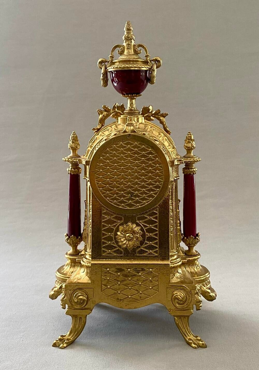 Vtg Franz Hermle Lancini Imperial Ormolu Porcelain Gilt Brass