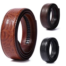 22Styles Cowhide Genuine Leather Automatic Ratchet Belt Waist Strap No Buckle