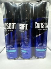 Consort For Men Hair Spray Unscented 3PK 8.3oz.each. NEW FREE SHIPPING 
