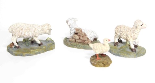 Grandeur Noel Bethlehem Nativity Set 1.25" Replacement 3 Sheep 1 Duck Figurine - Picture 2 of 3