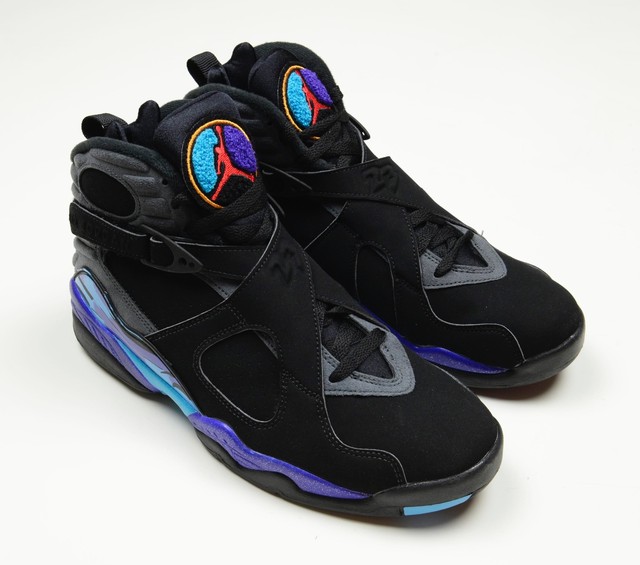 Mens Air Jordan 8 VIII) Retro Black Blue shoes