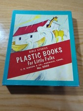 Vintage 1950's Bible Stories Plastic Books For Little Folks Made In USA