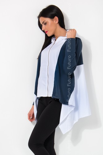 Women's Hoodies with Zipper Long Sleeve Coat Asymetric One Size 10-14 FT1265 - Picture 5 of 7