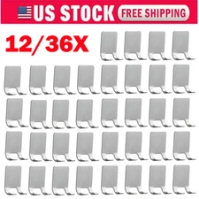 12/36x Stainless Steel Holder Set - Adhesive Wall-Mounted Hooks For Razor HOT