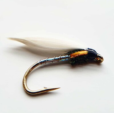 Hothead Holographic Ribbed Cormorant Size 14 Fly Fishing Flies Fry Set of 3