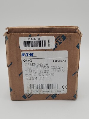Eaton C25end425a Definite Purpose Contactor 104/120V 50/60HZ Poles 4 Open Type 
