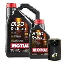6L Motul 8100 X-CLEAN 5W40 Wix Filter Motor Oil Change Kit API SN