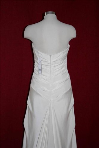 NICOLE MILLER SILK STRAPLESS RUCHED BRIDAL WEDDING GOWN DRESS 2 $1265 FP0001 - Picture 8 of 9