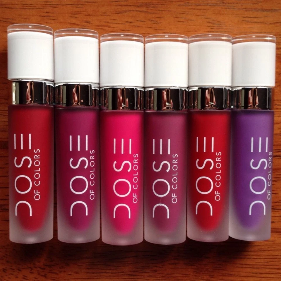 DOSE OF COLORS LIQUID MATTE LIPSTICK BERRY ME 2 COLOR AUTHENTIC COSMETICS VEGAN - Image 3 of 3