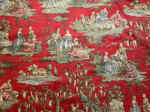 Waverly Scenic Savannah in Dark Red 4 yards x 54 inches Toile Screen Print