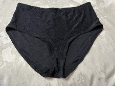 Vtg DELTA BURKE Floral Texture Second Skin 10/3X Black Granny Brief Panties 63