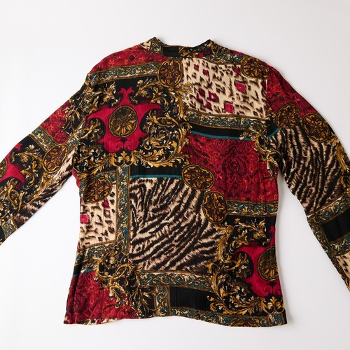 Vintage Worthington Top Women's 8 Baroque Animal Print 90s Maximalist Opulent - Picture 2 of 9