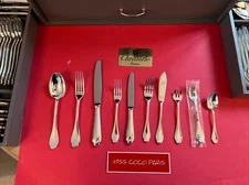Set Cutlery 127 P Christofle Pompadour Very Beautiful Mint Silver Metal Box New