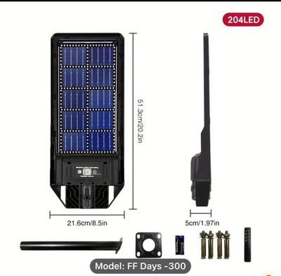 1 Pack 300W Double Sided Solar Waterproof Full Charge 10-12 Hours,dusk&down