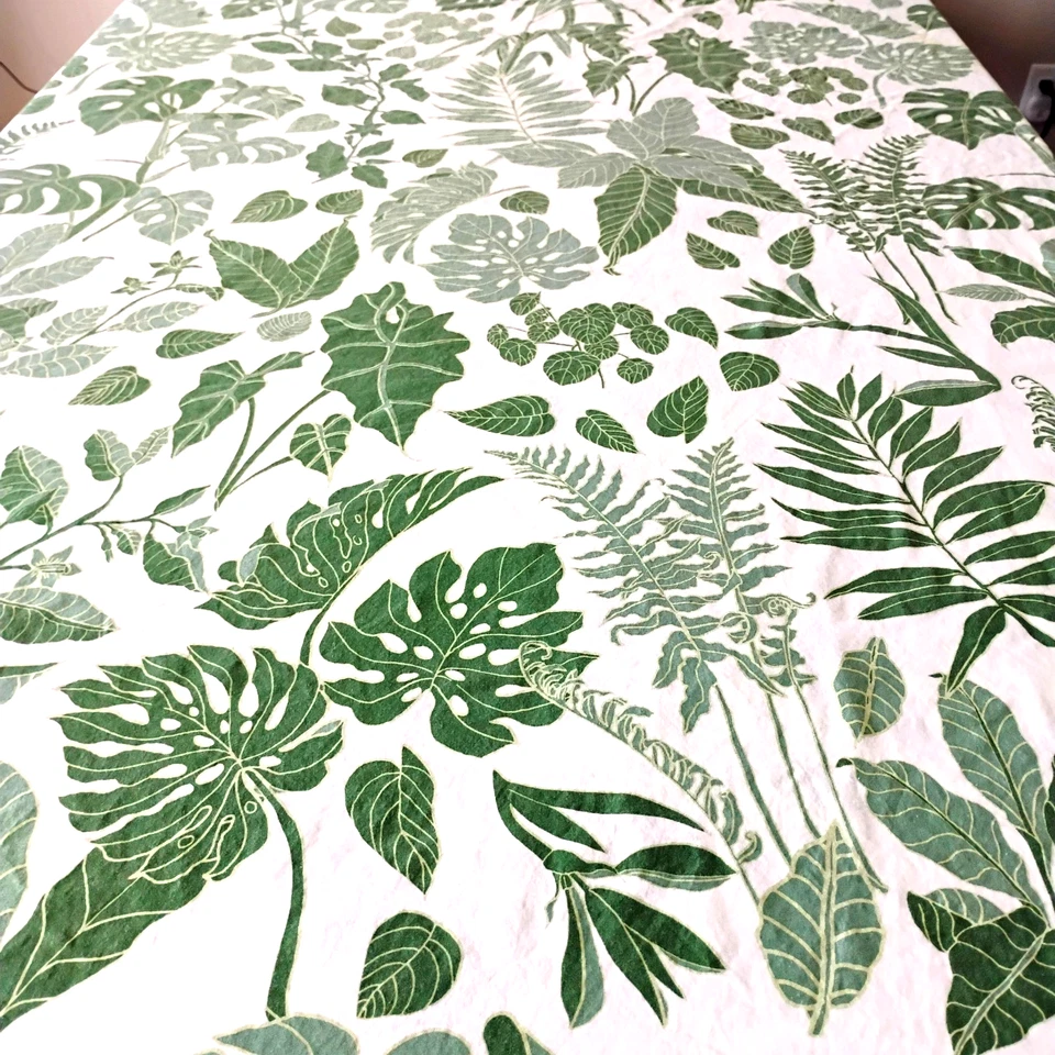 Urban Outfitters UO пододеяльник полный/двойной размер белый с зелеными растениями 80 x 86 - Изображение 2 из 4