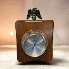 Springfield Instruments Barometer Humidity Meter Metal Bald Eagle Wooden Plaque