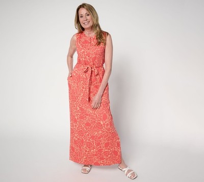 Gloria Vanderbilt Women's Petite Dress PL Denim & Co. Slub Jersey Pink A694640
