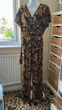 Brenda Edward’s Wrap Front, Wide Legged Jumpsuit in MustardYellow/Black - Size S