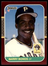 Barry Bonds Rookie Card 1987 Donruss Opening Day #163B . rookie card picture