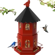 91" 4 Hook Deluxe Premium Bird Feeding Station Hanging Kit Wild Bird Feeder Pole