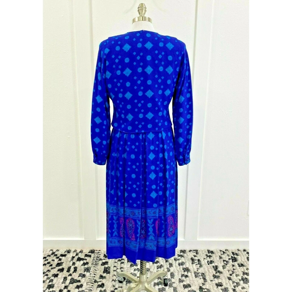 Vestido para mujer California Design Dorothy Samuel talla 6 chaleco púrpura estampado cachemira Foto 3 de 4