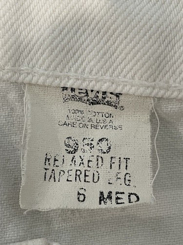 Jeans Vintage Levi's 950 Donna 6 Medium Bianco Arancione Tab USA Relaxed Conico - Foto 7 di 8