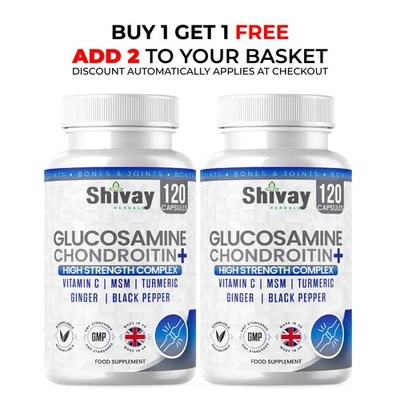 SHIVAY HERBALS Buy 1 Get 1 Free - Glucosamine Chondroitin Complex with Vitamin C MSM 120 Caps