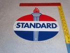 VINTAGE "STANDARD GAS TORCH & FLAME" 11 3/4" PORCELAIN METAL GASOLINE & OIL SIGN