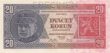 Czechoslovakia  20  Korun  1.10.1926  P 21s  Specimen Uncirculated Banknote HJ S