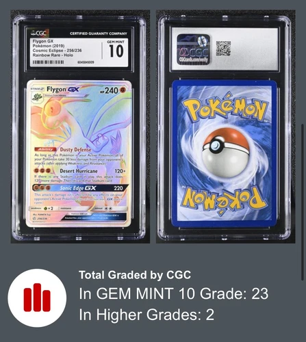 Flygon GX (Secret) 256/236 Cosmic Eclipse Holo Ultra Rare 2019 CGC 10 GEM MINT
