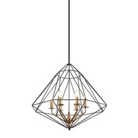 Schwarz Gold Klassisch Moderne Vintage HäNgelampe Pendelleuchte 6X40W/E14