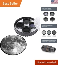 Treasure the Moon: 1.25' Telescope Filter Kit with Neutral Density Filters & Map