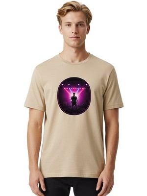 Singer-On-Stage Mens Graphic Tee, 100% Cotton, Casual Summer Wear