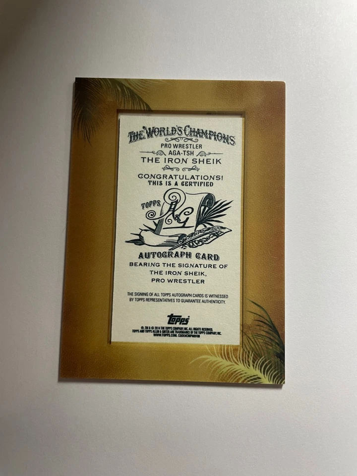 2014 Topps Allen & Ginter Iron Sheik Entertainers Framed Mini Autograph #AGA-TSH - Image 2 of 2