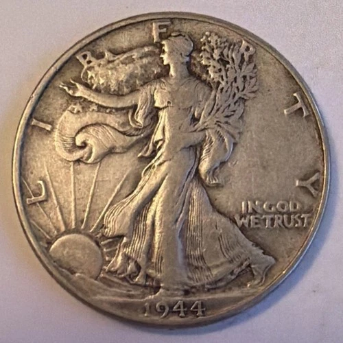 1944 Walking Liberty Half Dollar XF 50c U.S. coin 90% silver