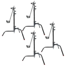 Matthews 20" C+ Stand with Turtle Base and Grip Head and Arm, Chrome, 4-Pack