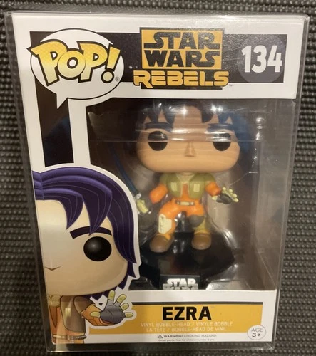 Funko Pop Star Wars Rebels 134 Ezra New Vaulted + Protector Non Mint Box