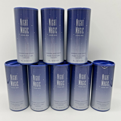 Avon NIGHT MAGIC EVENING MUSK Shimmering Body Powder 1.4oz each Sealed Lot Of 8